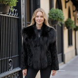 Chosen Furs Lamb Jacket with Fox Trim