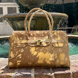 Charlie’s Leather Hair-On Cowhide Satchel