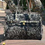 Charlie’s Leather Hair-On Cowhide Satchel