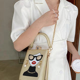 Handbag Gal With Pearl Earrings Bag