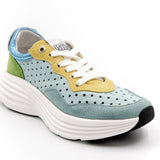 perforated multi-color lace up sneaker close up