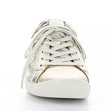 metallic hue perforated sneaker low top with white laces front