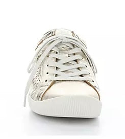 metallic hue perforated sneaker low top with white laces front