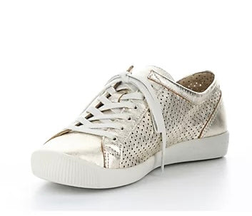 metallic hue perforated sneaker low top with white laces side