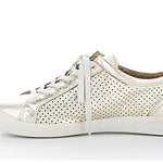 metallic hue perforated sneaker low top with white laces side detail