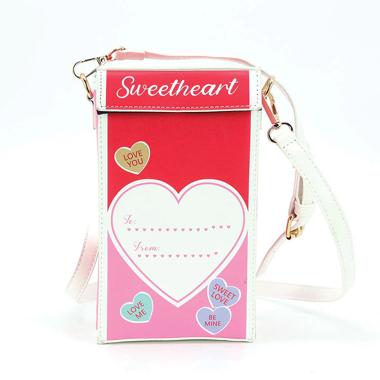 Heart shaped candy inspired novelty handbag made from quality vinyl material back