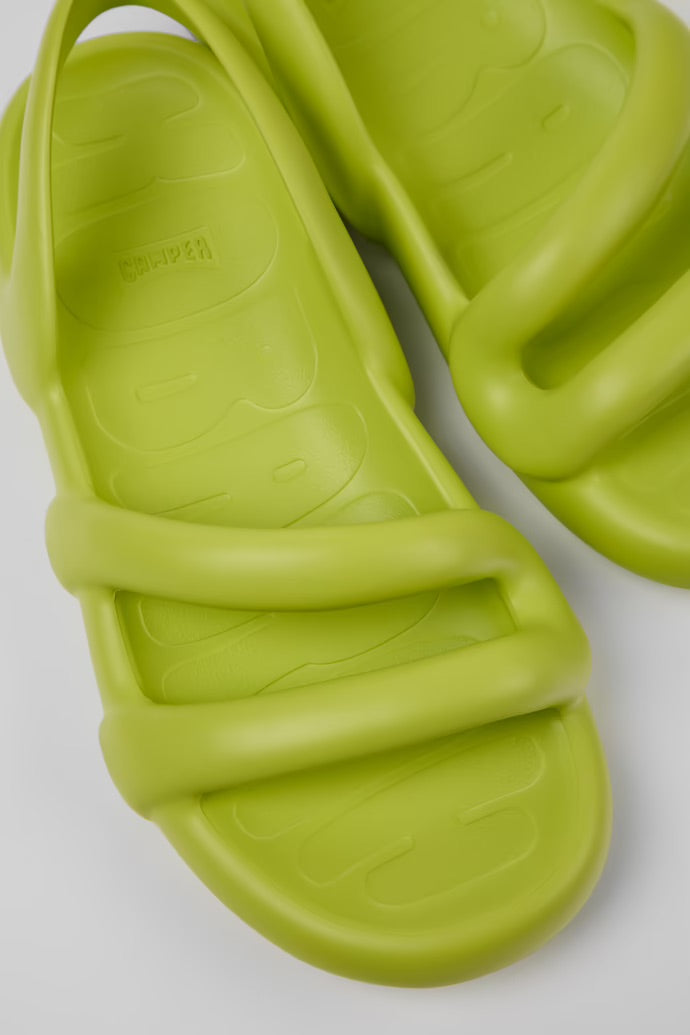 Light green molded modern flat sandal from the top