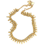 Hi Lo crystal stacked necklace features 18K gold plating with black diamond crystal accents. On a 14"chain with 2" extender. Handcrafted in Brooklyn.