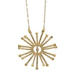 three dimensional crystal spider necklace features an 18K gold finish with black diamond crystal accents on a 16 " chain with lobster clasp closure. Handmade in New York.
