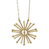three dimensional crystal spider necklace features an 18K gold finish with black diamond crystal accents on a 16 " chain with lobster clasp closure. Handmade in New York.