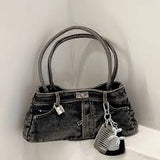 Vintage Denim Shoulder Bag