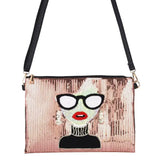 Sequin Diva Face Clutch