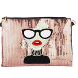 Sequin Diva Face Clutch