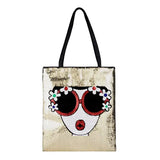 Sequin Diva Flowers Tote