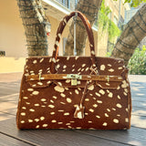 Charlie’s Leather Hair-On Cowhide Satchel