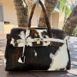 Charlie’s Leather Hair-On Cowhide Satchel