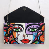 Beaded Face Art Clutch