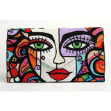 Beaded Face Art Clutch
