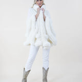 Original USA Double Layered Faux Fur Cape with Hoodie