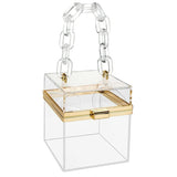 Clear Acrylic Box Bag with Link Chain