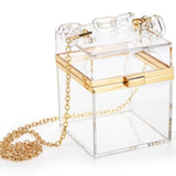 Clear Acrylic Box Bag with Link Chain
