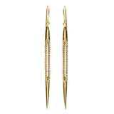 Gina Riley Long Bullet with Crystal Cut-Out Earrings RR538