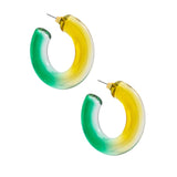 Zenzii Chunky Ombre Lucite Open Hoop Earrings