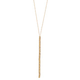 crystal stacked Y necklace features 18K gold finish with black diamond crystals accents. This necklace has a 36" chain with lobster clasp closure. Handmade in New York.