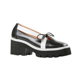 All Black Little Bow Lugg Open Oxford I114