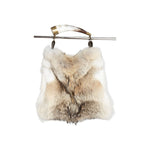 Genuine coyote fur handbag with cow horn handle. Made in the USA.