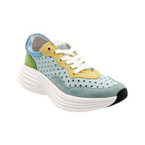 perforated multi-color lace up sneaker