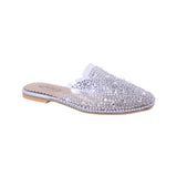 silver crystal embellished open back slide