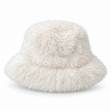 Ivory Shaggy Faux Fur Bucket Hat