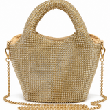 Gold Rhinestone Statement Handbag