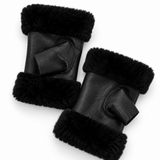 Black Shearling Hand Warmers
