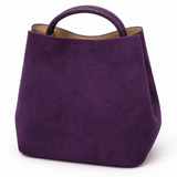 Purple Suede Structured Handbag