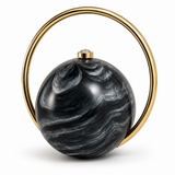 Black Marble Orb Clutch