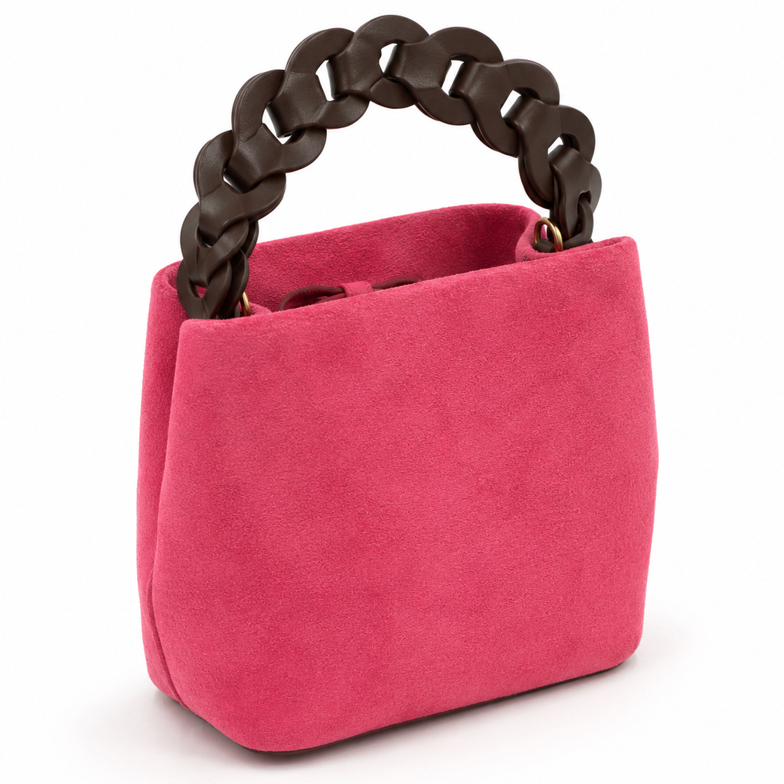 Suede Chain Handle Mini Bag