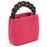 Suede Chain Handle Mini Bag