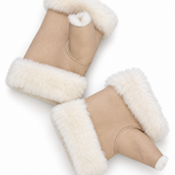Beige Shearling Hand Warmers