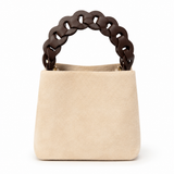Suede Chain Handle Mini Handbag