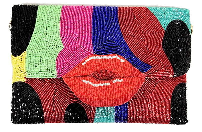 Ricki Design Lip Beaded Clutch