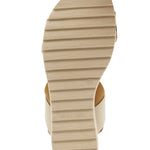 Beige sandal with leopard print strap sole
