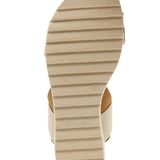 Beige sandal with leopard print strap sole