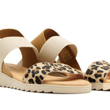 Beige sandal with leopard print strap pair