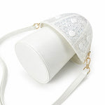 White mushroom handbag with polka dot design alt view