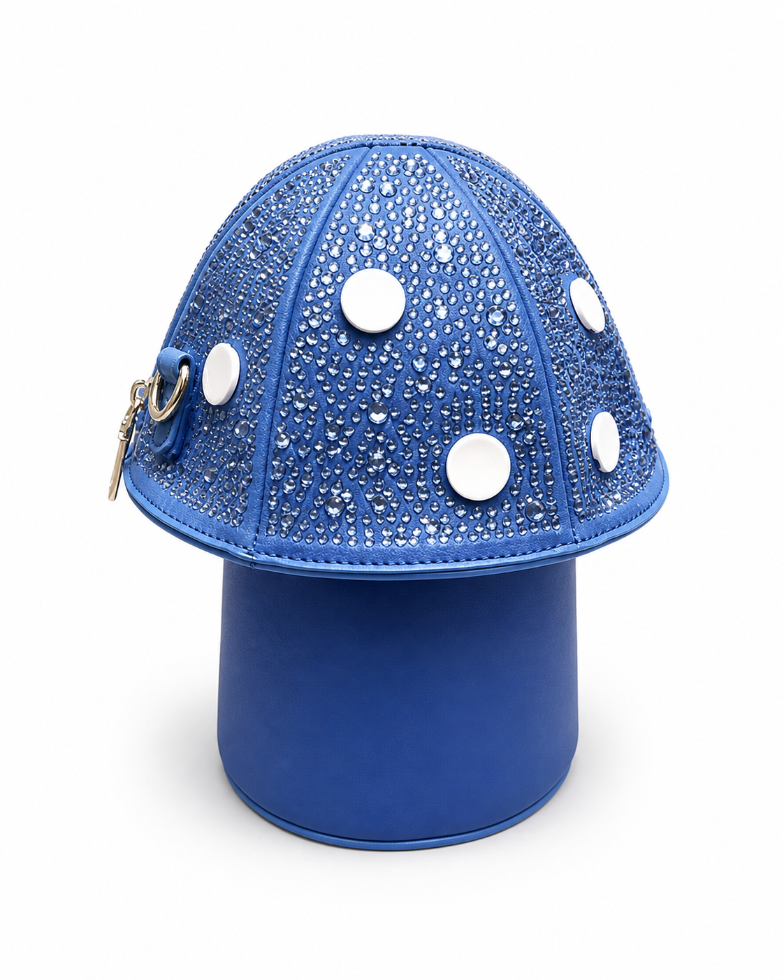 Blue mushroom handbag with polka dot design  alt view