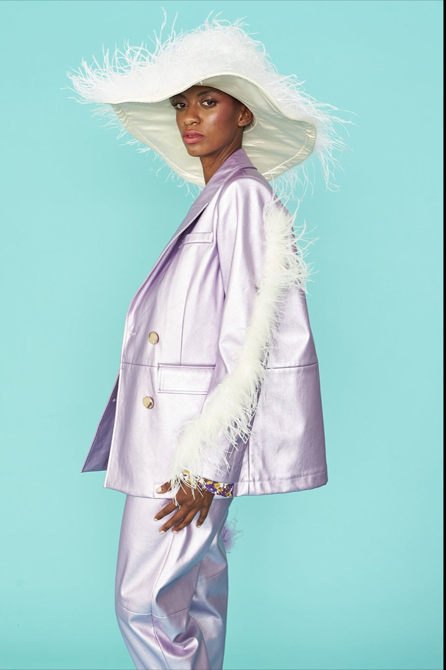 Jayley Ostrich Feather Flapper Oversized Hat