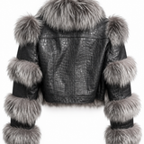 Diana Rosh Leather and Fox Jacket