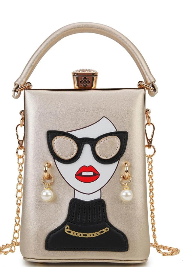 Handbag Gal With Pearl Earrings Bag